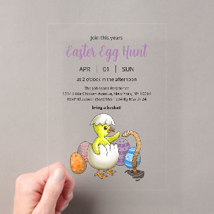 Wonderful Easter Egg Hunt Acrylic Invitations