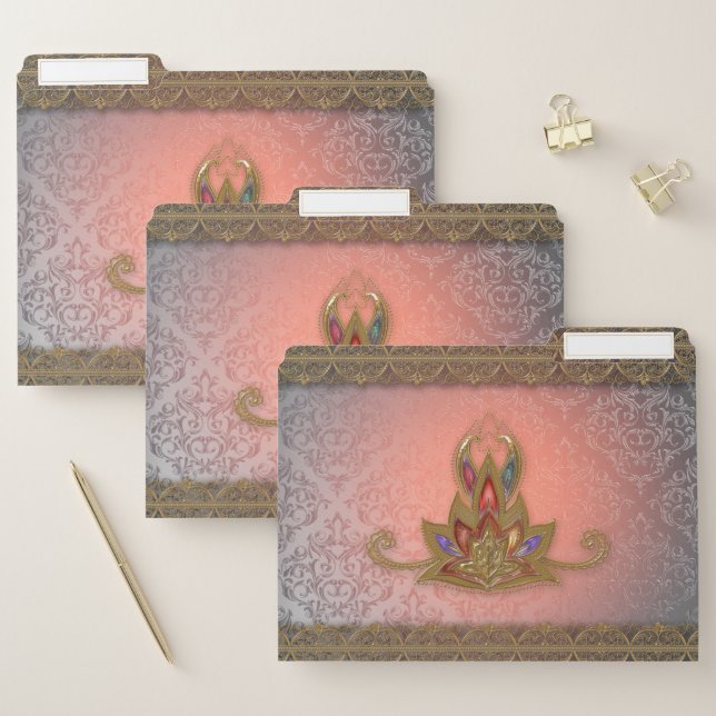 Wonderful elegant  flower file folder (Set)