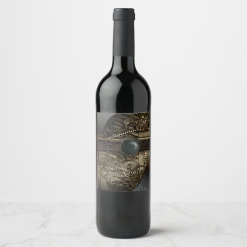 Wonderful elegant steampunk design wine label