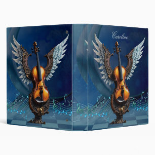 Wonderful elegant violin with wings. 3 ring binder