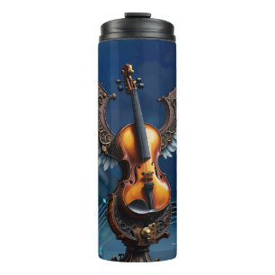 Wonderful elegant violin with wings. thermal tumbler