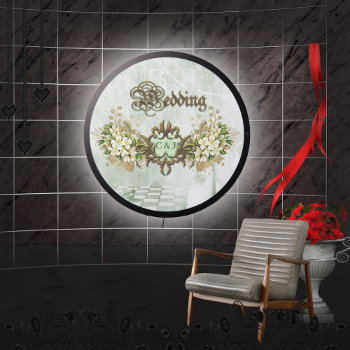 Wonderful Elegant White Flowers Led Sign by stylishdesign1 at Zazzle