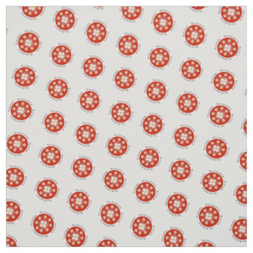 Wonderful fabric with a Swiss fan of Edelweiss