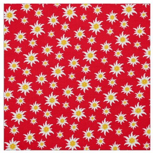 Wonderful fabric with a Swiss fan of Edelweiss