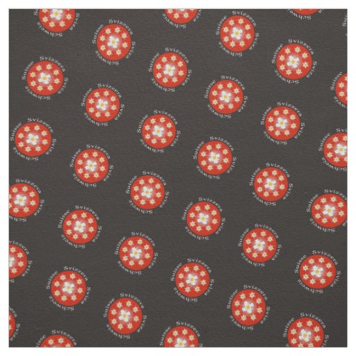 Wonderful fabric with a Swiss fan of Edelweiss
