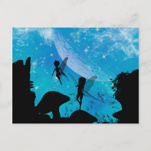 Wonderful fairy silhouette postcard