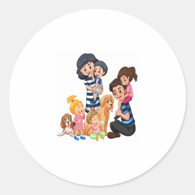 wonderful family classic round sticker (Front)