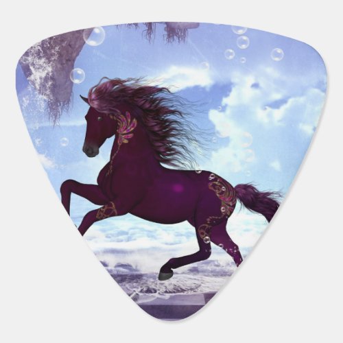 Wonderful fantasy horse on the beach guitar pick