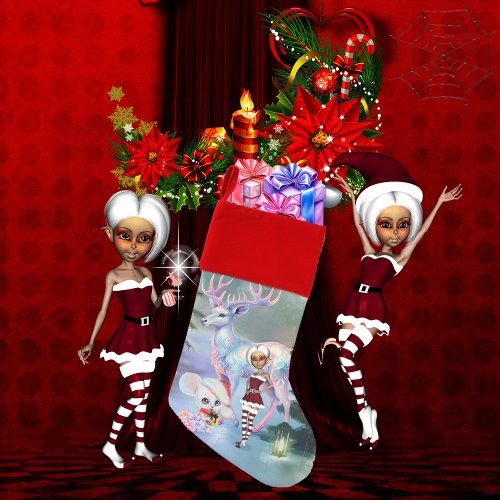 Wonderful fantasy reindeer christmas stocking