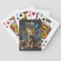 Wonderful fantasy steampunk cat.  playing cards