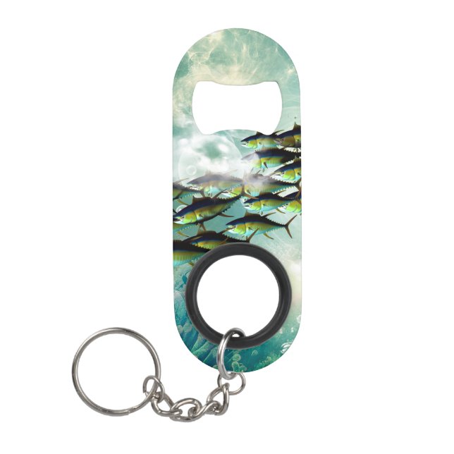 Wonderful fish shoal keychain bottle opener (Front)