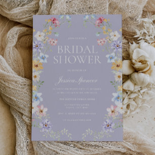 Wonderful Floral Wildflowers Modern Bridal Shower Invitation