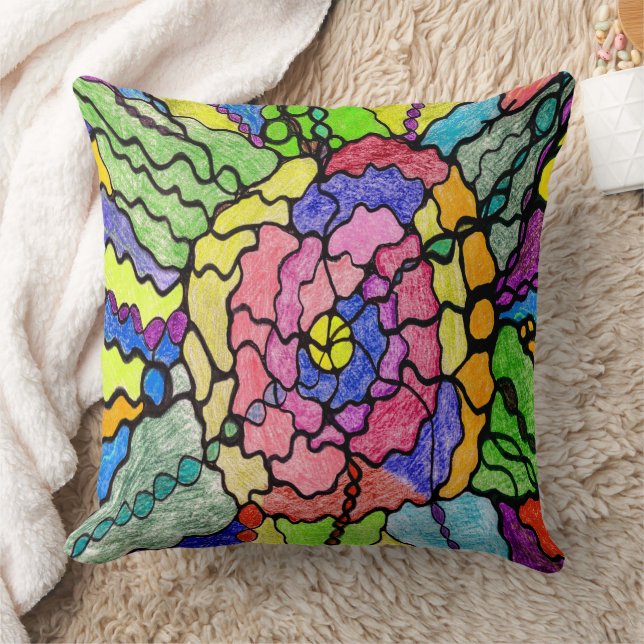 Wonderful Flower Modern Art Throw Pillow (Blanket)