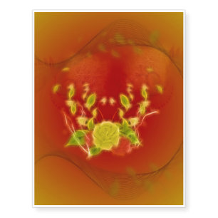 Wonderful flowers in red and yellow temporary tattoos