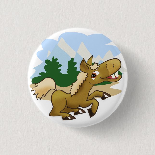 Wonderful Galloping Horse Button (Front)