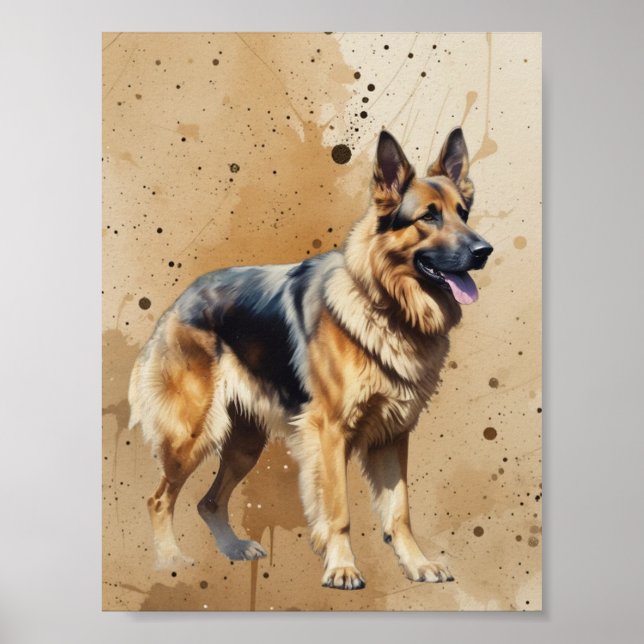 Wonderful German Shepherd Pet Dog Animal Poster (Front)