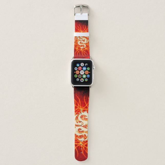 Wonderful golden dragon apple watch band (Front)