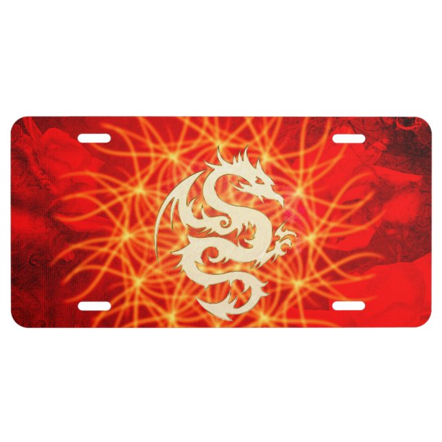 Wonderful golden dragon license plate (Front)