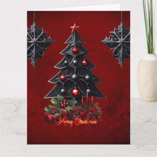 wonderful gothic christmas tree card