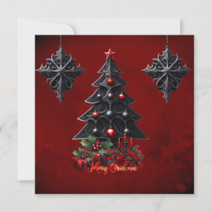 wonderful gothic christmas tree holiday card
