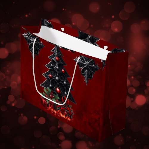 wonderful gothic christmas tree  large gift bag