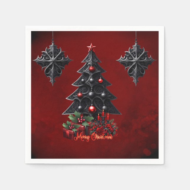 wonderful gothic christmas tree  napkins (Front)
