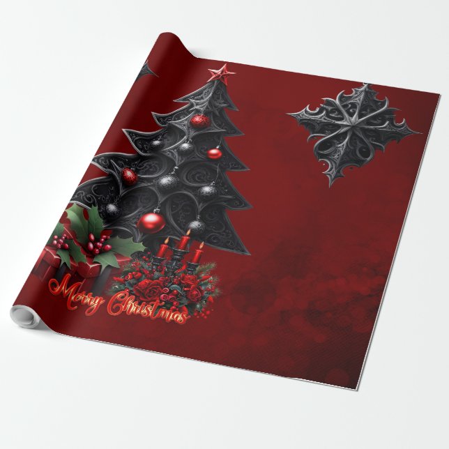 wonderful gothic christmas tree  wrapping paper (Unrolled)