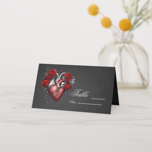 Wonderful gothic Victorian heart Place Card