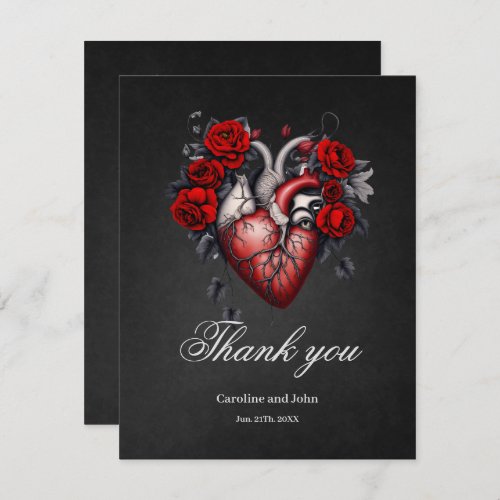 Wonderful gothic Victorian heart Thank You Card