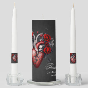 Wonderful gothic Victorian heart Unity Candle Set