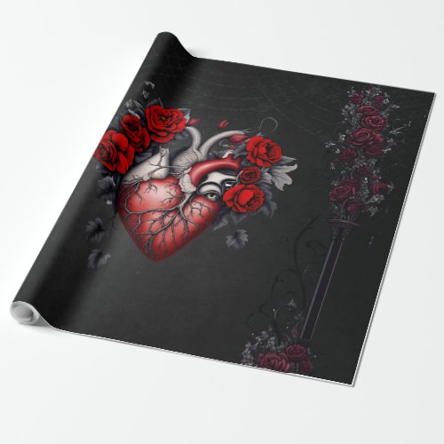 Wonderful gothic Victorian heart Wrapping Paper