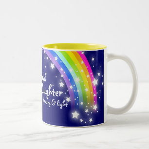 "Wonderful Granddaughter" rainbow navy blue mug