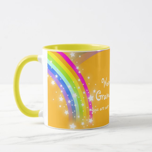 Wonderful Granddaughter rainbow orange mug (Left)