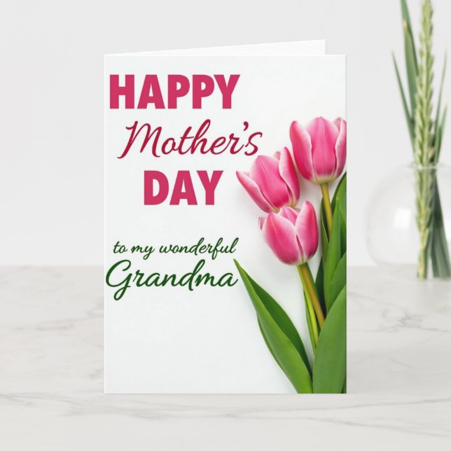 Wonderful Grandma Love Day Card (Front)