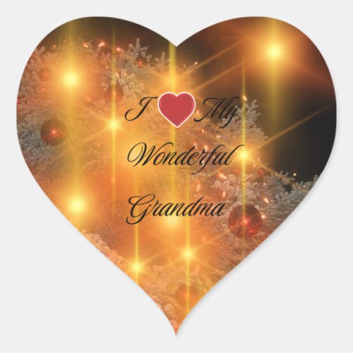 Wonderful Grandma Metal Ornament Heart Sticker