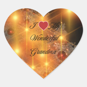 Wonderful Grandma Metal Ornament Heart Sticker