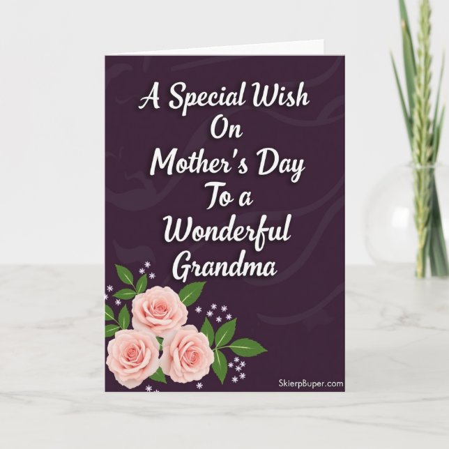 Wonderful Grandmas Day Wish Card (Front)