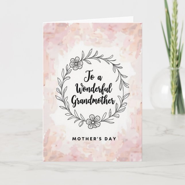 Wonderful Grandmothers Day Card (Front)