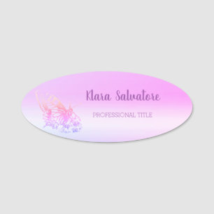 Wonderful Great Amazing Purple Butterfly Name Tag