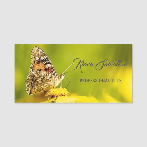 Wonderful Great Perfect Butterfly Name Tag