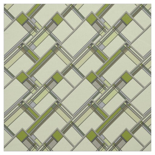 Wonderful Green Arts & Crafts Geometric Pattern Fabric