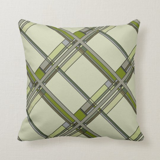 Wonderful Green Arts Crafts Geometric Pattern Throw Pillow