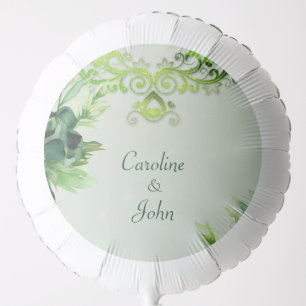 Wonderful green floral design. balloon