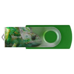 Wonderful Green Reptile Chameleon USB Flash Drive