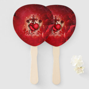 Wonderful heart hand fan