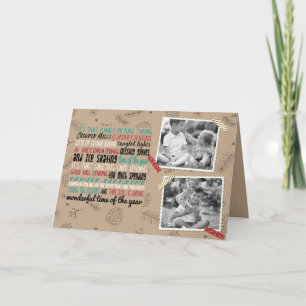 Wonderful Holiday Chaos Two Photo Greeting Card