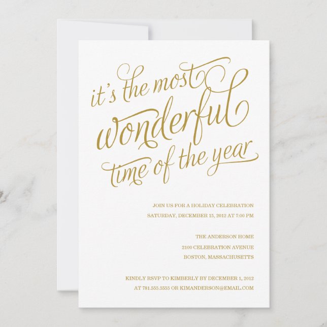 WONDERFUL | HOLIDAY PARTY INVITATIONS (Front)