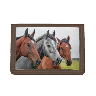 Wonderful Horses Wildlife Ridding Tri-fold Wallet