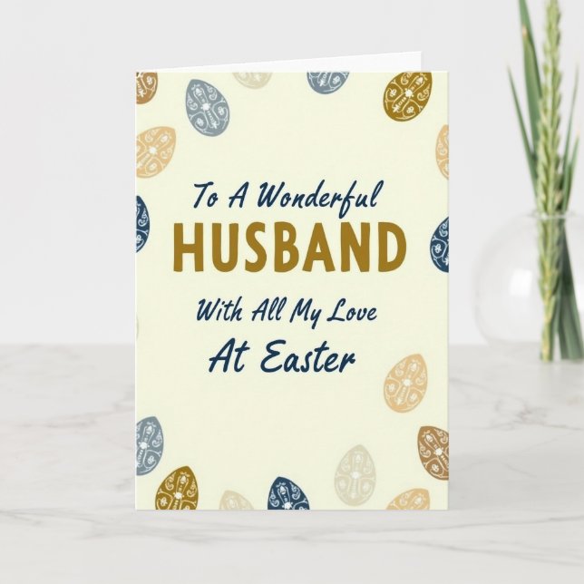 Wonderful Husband Easter Card (Front)