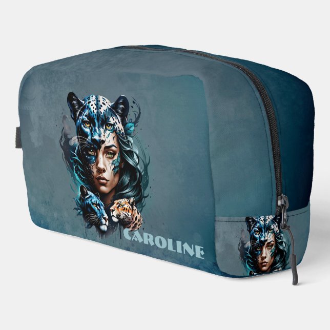 Wonderful hybrid of a woman and a panther dopp kit (Right Corner)